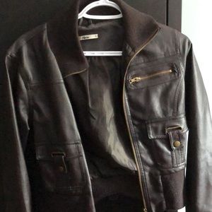 Brown leather jacket